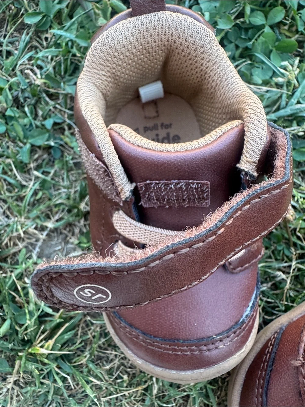 Stride Rite Toddler Brown Leather-Look Hook & Loop Sneakers